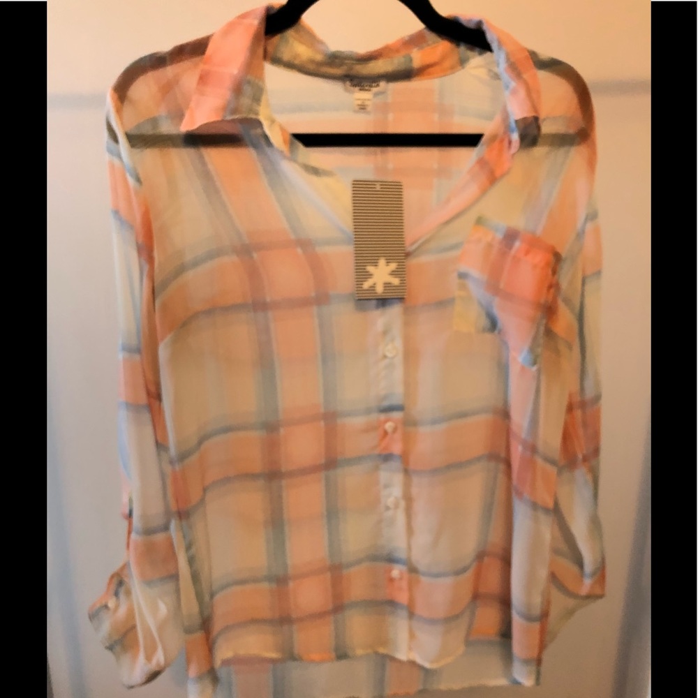 Splendid plaid silk shirt - Size M - NWT